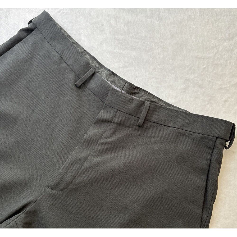 Haggar 38x32 GRAY Premium Comfort‎ Dress Classic Fit Flat Front Mens Pant EUC